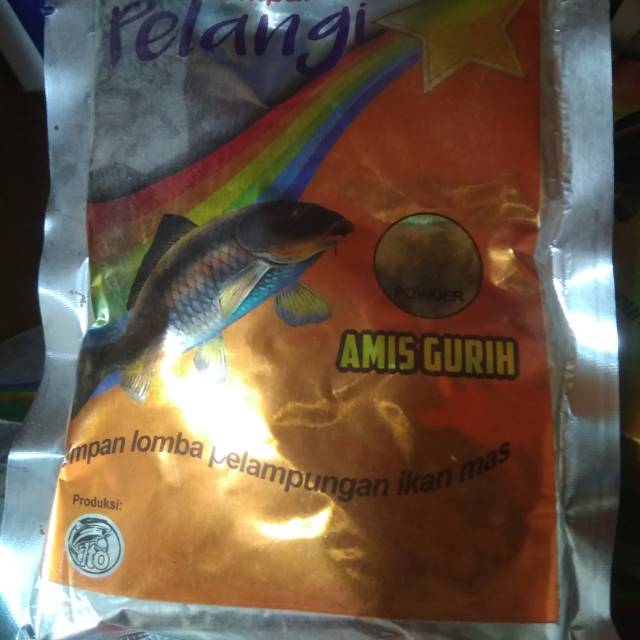 Umpan pelangi powder Amis gurih umpan pancing ikan mas cap djempol