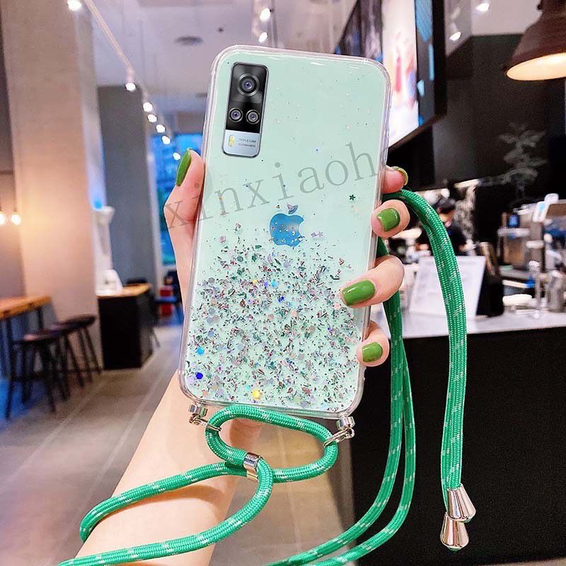 Case Tali Nagita Vivo Y20 Y20S Y20i Y12S Y51 Y51A Y53S Y01 Y21 Y21S Y21T Y21A Y33T Lanyard Glitter Gantungan