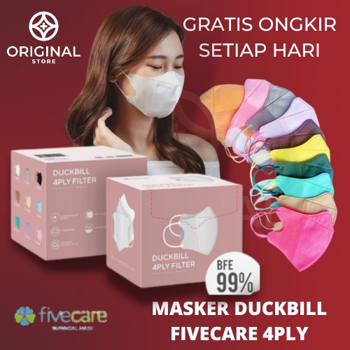 MASKER DUCKBILL FIVECARE MASK 3PLY ORIGINAL Isi 50 pcs (1 BOX)