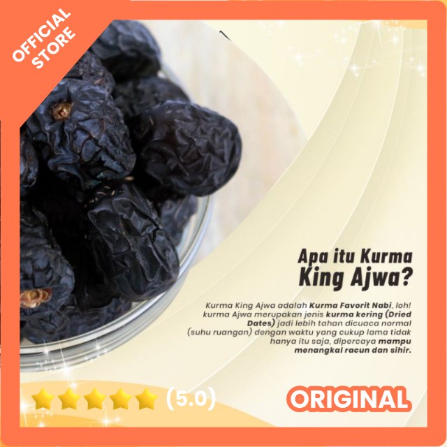 

KURMA AJWA PREMIUM GRADE A ORIGINAL DARI MADINAH BERAT BERSIH 500 GR.