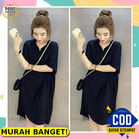 Minitulip Dress Maxy Rayon Gamis Full Kancing / Gamis Homey Dress Rayon Dress Premium Polos Jumbo Vi