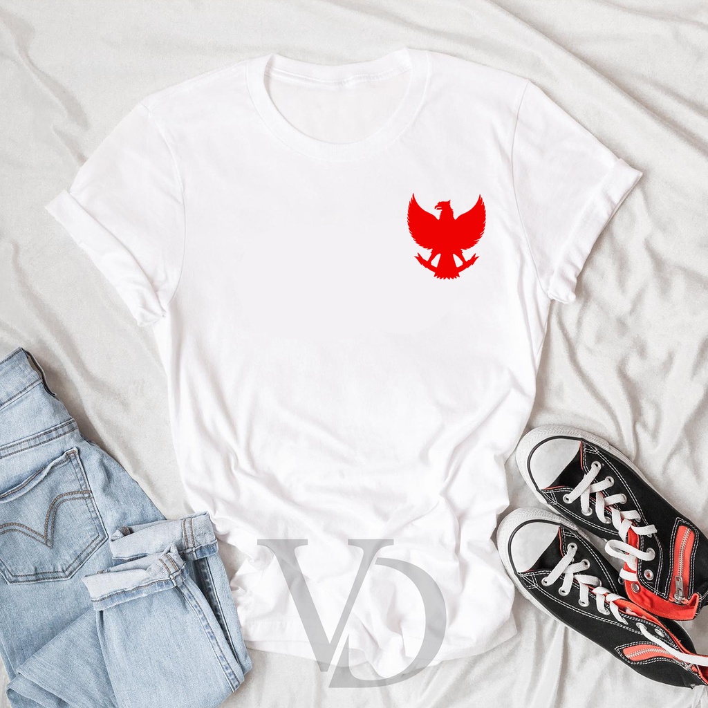 BAJU KAOS indonesia GARUDA merdeka / 17 agustus / kemerdekaan TEE V TEE WANITA PRIA LENGAN PENDEK