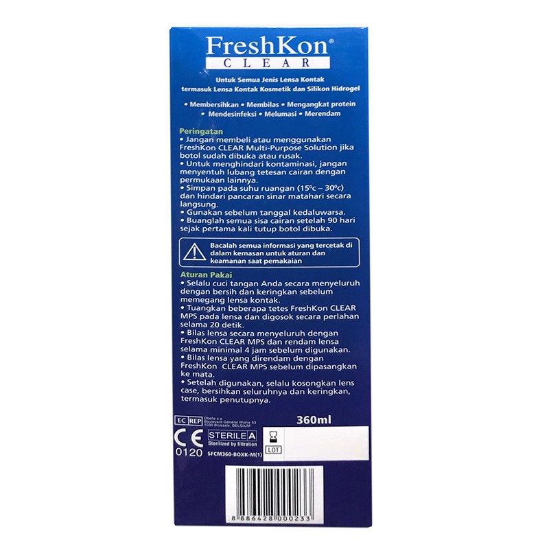 Freshkon Clear Multi  360ml Purpose Solution Lens Case Cairan Pembersih Softlens