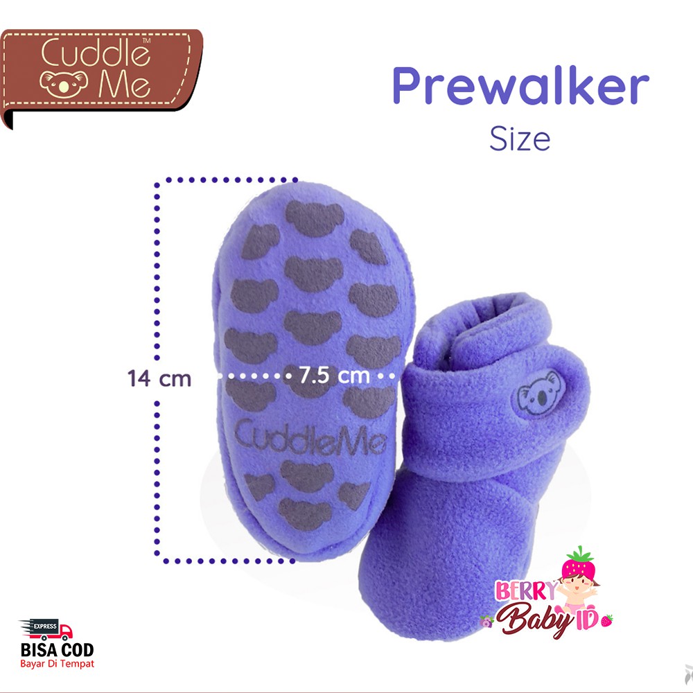 Cuddle Me Prewalker Sepatu Bayi Lucu Sol Karet Anti Licin Anti Slip CME025 Berry Mart