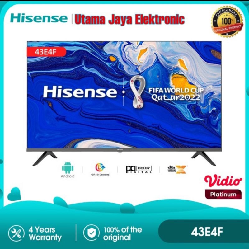 LED TV Hisense 43E4F 43 inch Android Smart TV Dolby Audio Bluetooth USB