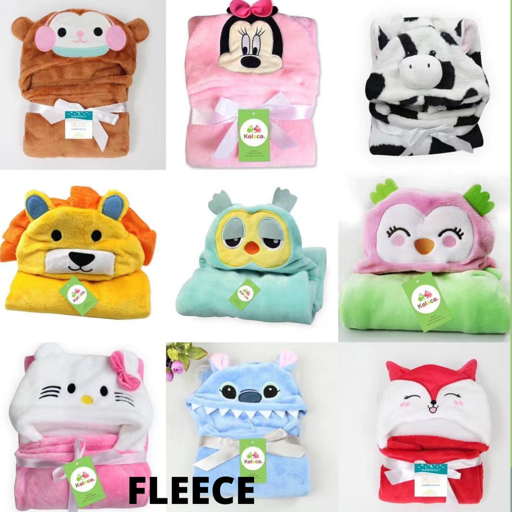 baby Selimut Bayi Topi boneka Karakter selimut karakter Hoodie Baby Blanket 3d