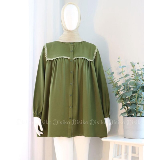 Terbaru By Disiko Exclusive , Tunik renda Katun Linen , Tunik Murah , Casual Wanita.