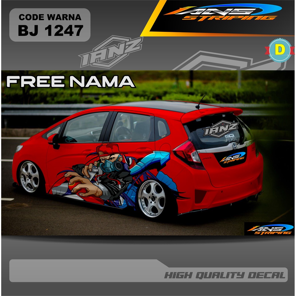 DECAL STIKER MOBIL HONDA JAZZ JESS / DECAL STIKER MOBIL HONDA BRIO AYLA AGYA DLL / STIKER DECAL MOBIL