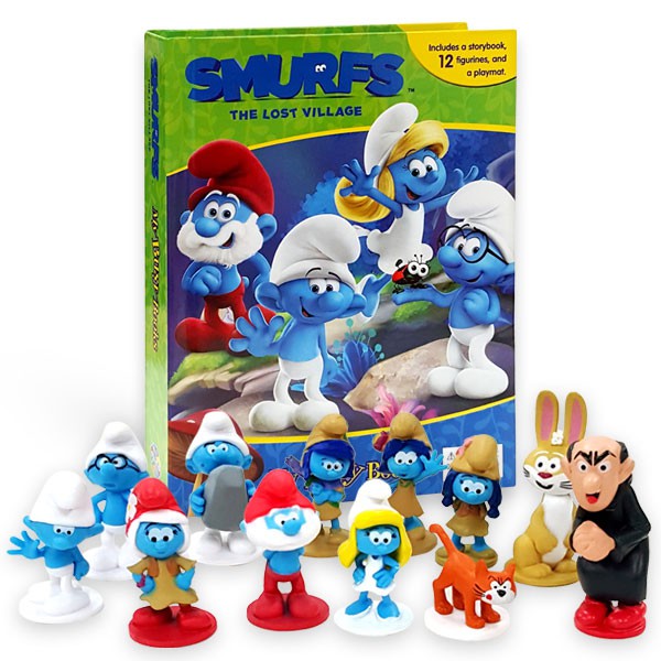 My Busy Book Smurfs the Lost Village includes a Storybook, 12 Figurines and a Playmat