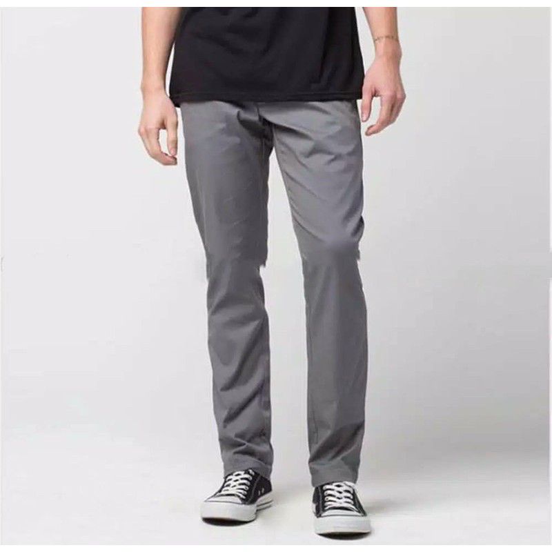 Celana Panjang Chino/Cino/Chinos Pria/Cowok casual - Krem(Cream)/Abu(Grey)/Hitam(Black)