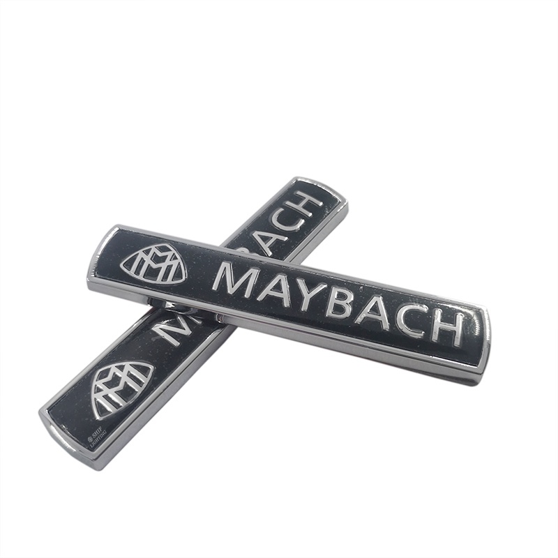 2pcs Stiker Emblem Logo Maybach Bahan Metal Untuk Bagasi Belakang Mobil