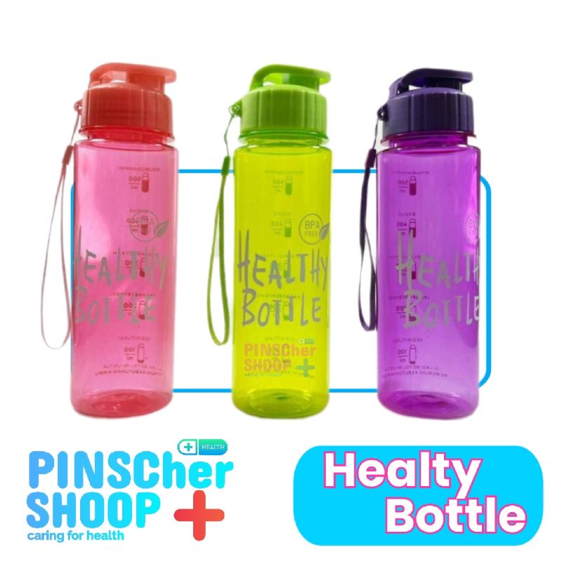 Botol Minum Healty 500 Ml Bottle Air Minum Warna Warni Lucu