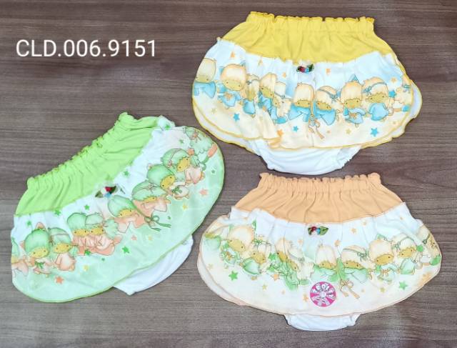 Celana dalam rok isi 3pcs anak perempuan 1-2 tahun katun halus warna / rok bayi cewek