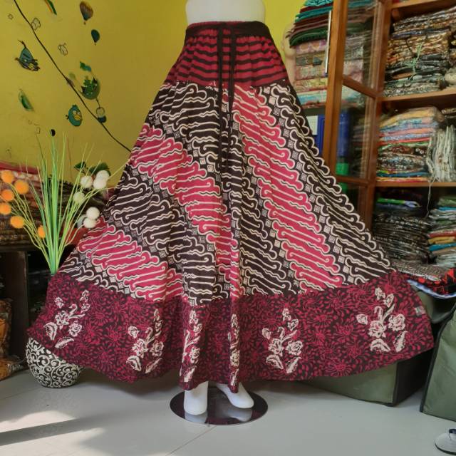 Rok payung batik parang merah