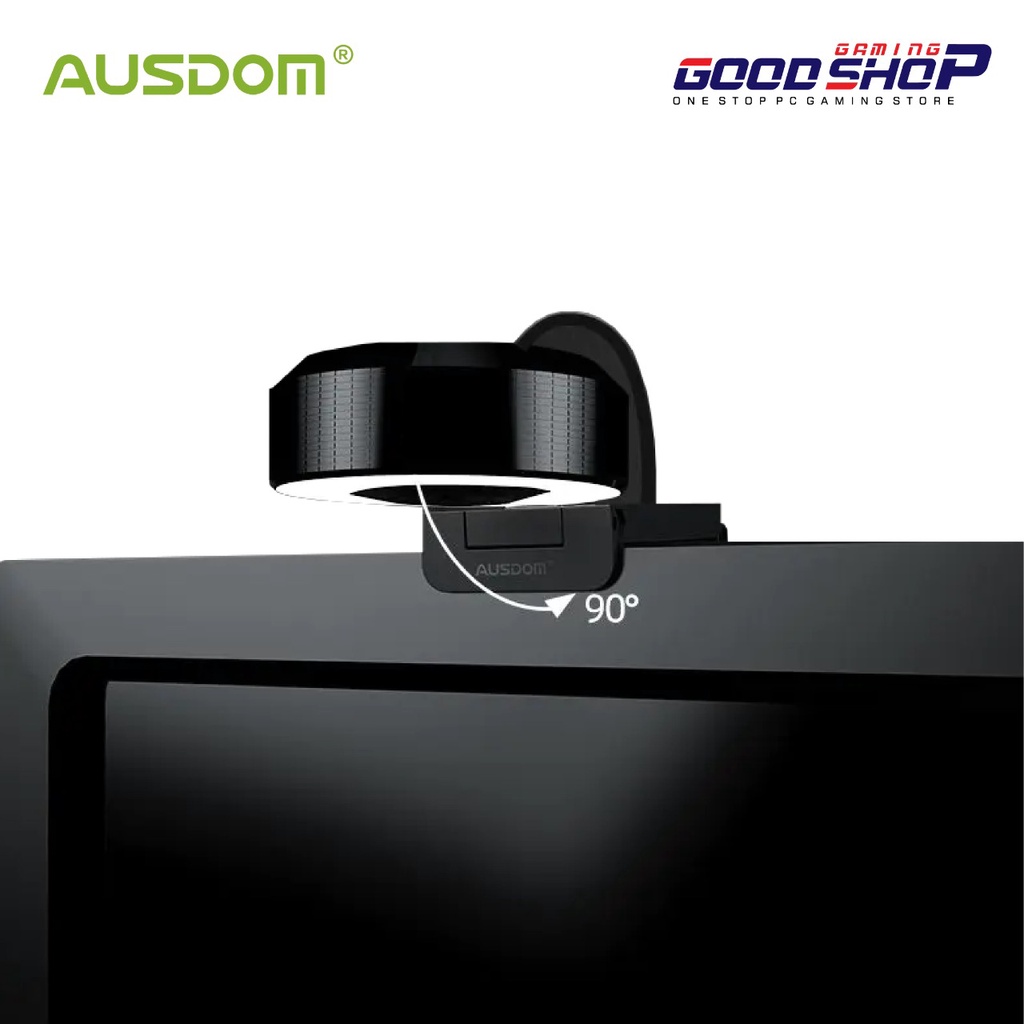 AUSDOM Webcam 1080P 60FPS Autofocus with Tripod, Light - AF660