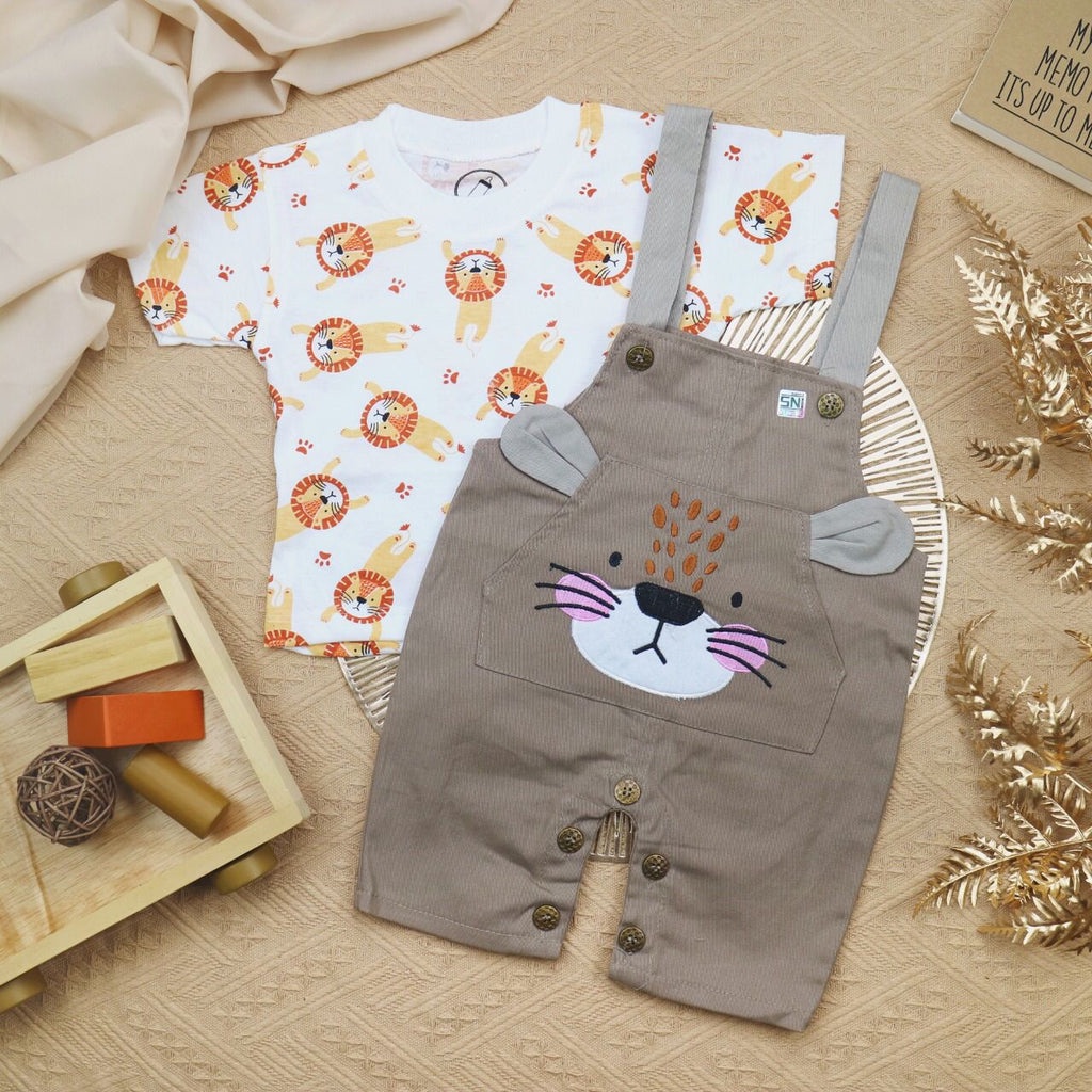 BARU! LIK004 - 2in1 Overall fashion Lion Singa bayi cowok laki-laki baju kodok Pergi Jalan Casual