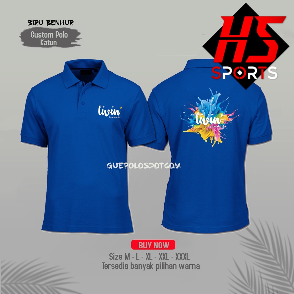 Polo livin by mandiri - POLO LIVIN BY MANDIRI -  Poloshirt livin by mandiri - baju kerah livin mandiri terbaru  - Baju polo Bank Mandiri BUMN - Logo terbaru Livin Mandiri