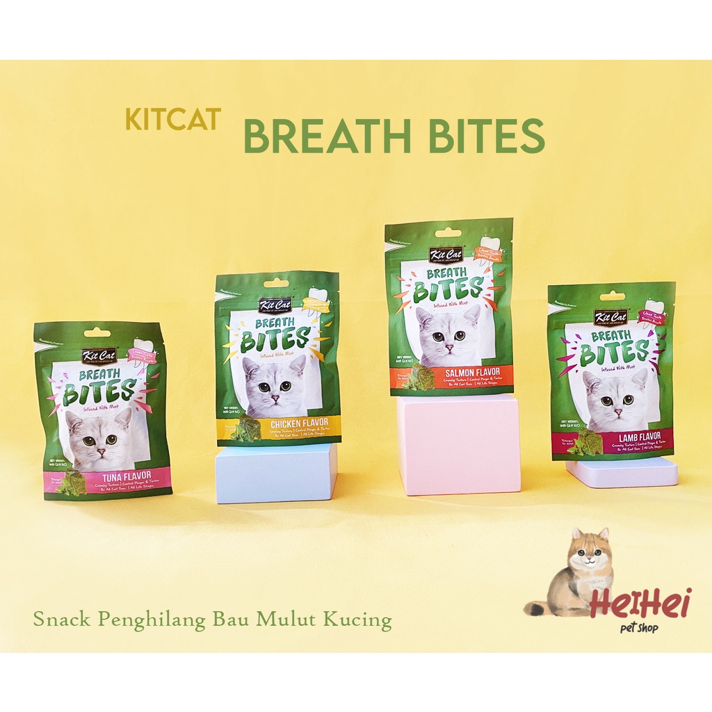 Kit Cat Breath Bites 60 gr - Snack Kitcat Cemilan Kucing Penghilang Bau Mulut