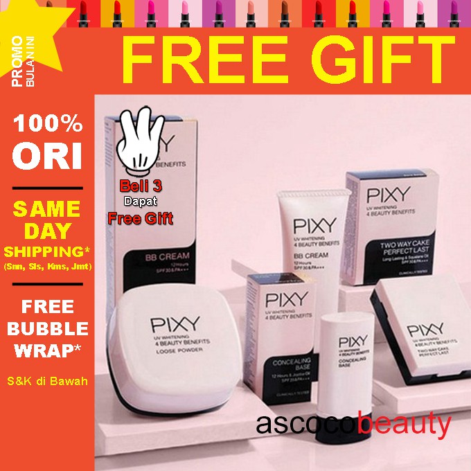 PIXY 4 BB BB Cream 30ml | Concealing Base | Perfect Last Two Way Cake TWC Bedak | Serum Foundation  ✰ ascocobeauty ✰