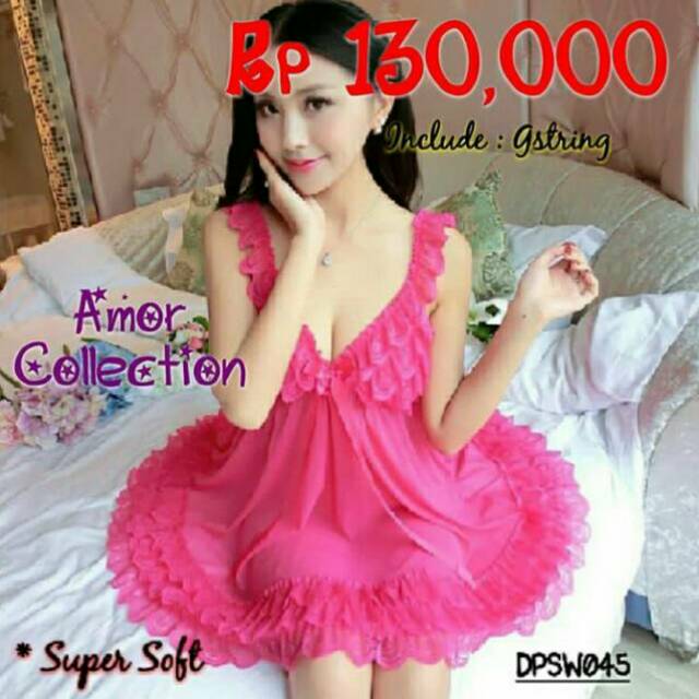 Lingerie seksi super premium pink tua jumbo big size (DPSW045) - By AMOR COLLECTION