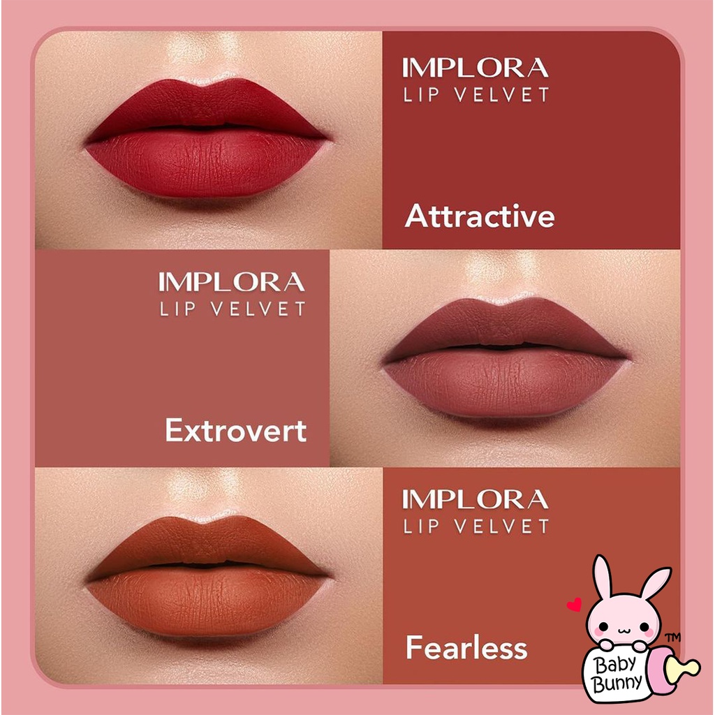 ❤ BELIA ❤ IMPLORA Lip Velvet 4,6 gram | Lip Cream | Lipstik | Lipvelvet | kosmetik bibir