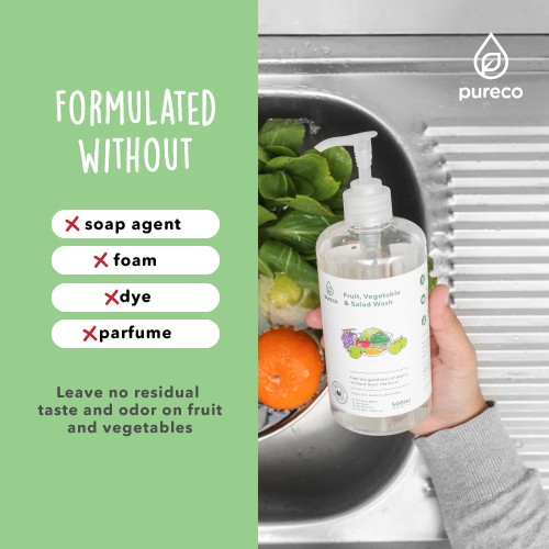 Pureco Fruit Vegetable Salad Wash 500ml Sabun Cuci Sayur Buah 500ml