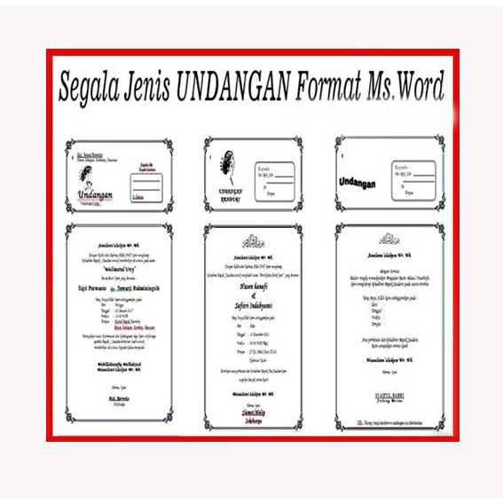 Desain Undangan Word Koleksi Template Design Grafis Ms Word Usaha Perceakan Edit File Format Doc Shopee Indonesia