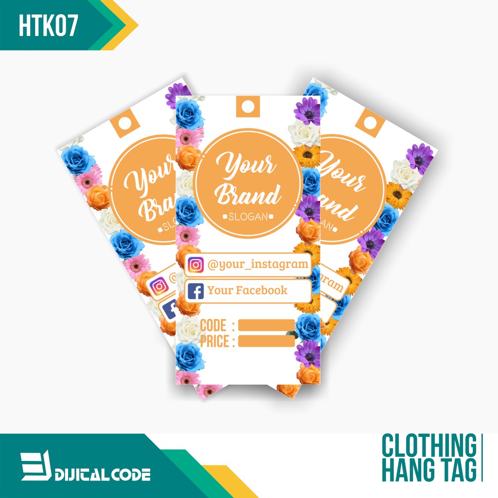 

HTK07 Hang Tag Label Produk Baju Celana Pakaian 4x8 cm