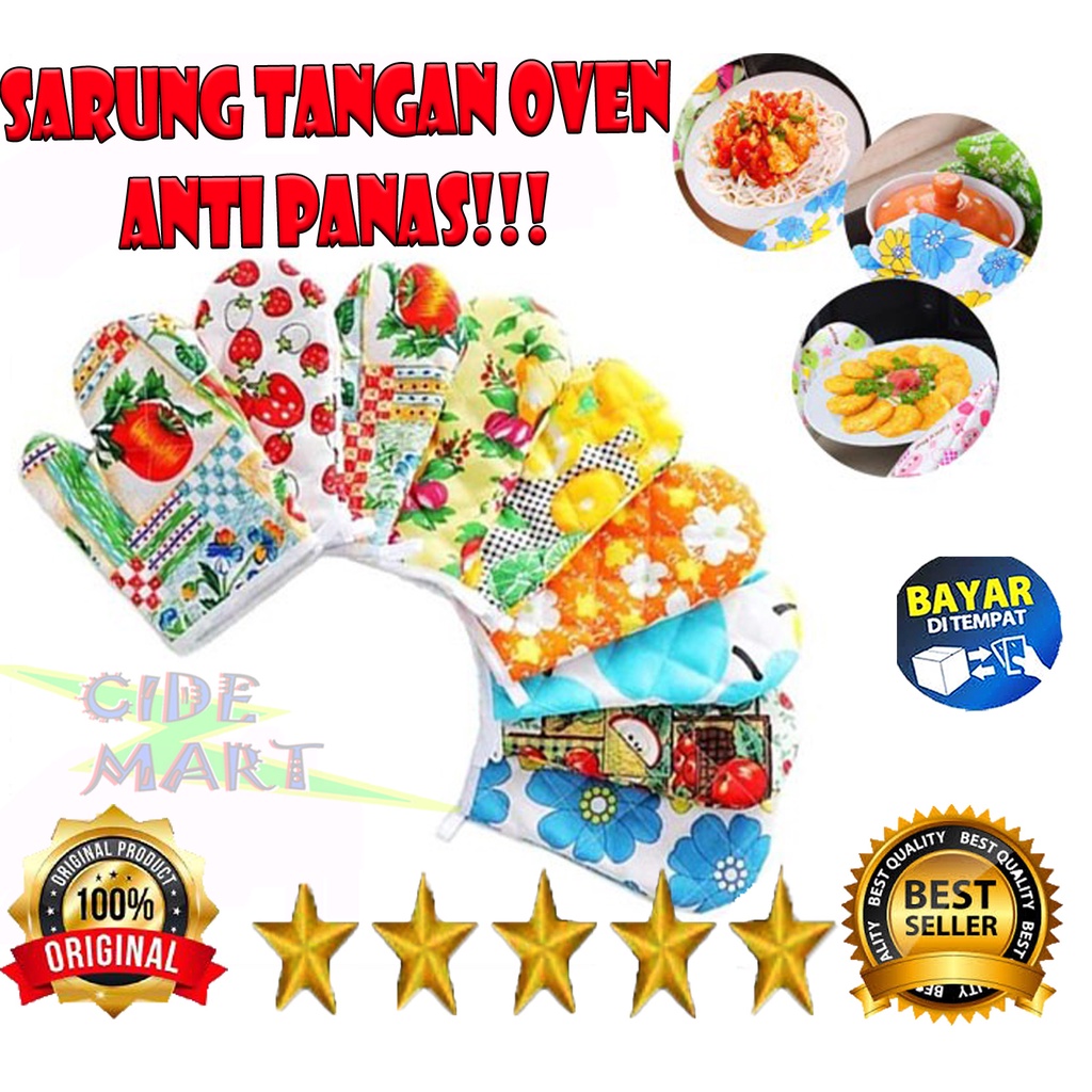 SARUNG TANGAN OVEN HAND GLOVE ANTI PANAS / SARUNG TANGAN OVEN BAHAN KAIN TEBAL