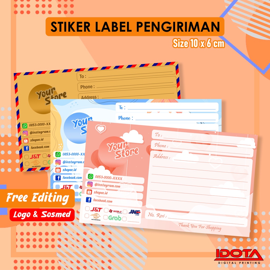 

Stiker Label Pengiriman Custom OLSHOP / Stiker Label Pengiriman / Stiker Nomor Resi Ekspedisi