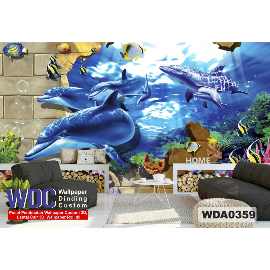 wallpaper underwater 3d, wallpaper custom underwater 3d, wallpaper dinding custom, wallpaper 3d