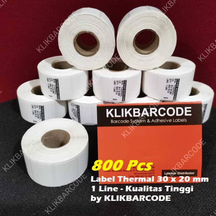 

Sticker Barcode Kertas Label Thermal 30x20 mm, 800 Pcs Direct Thermal
