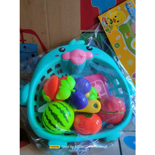 MS 07 MAINAN ANAK KERANJANG BEBEK PLUS BUAH BUHAN DAN SAYUR SAYURAN SUPER LUCU KEVINTOYS MALANG