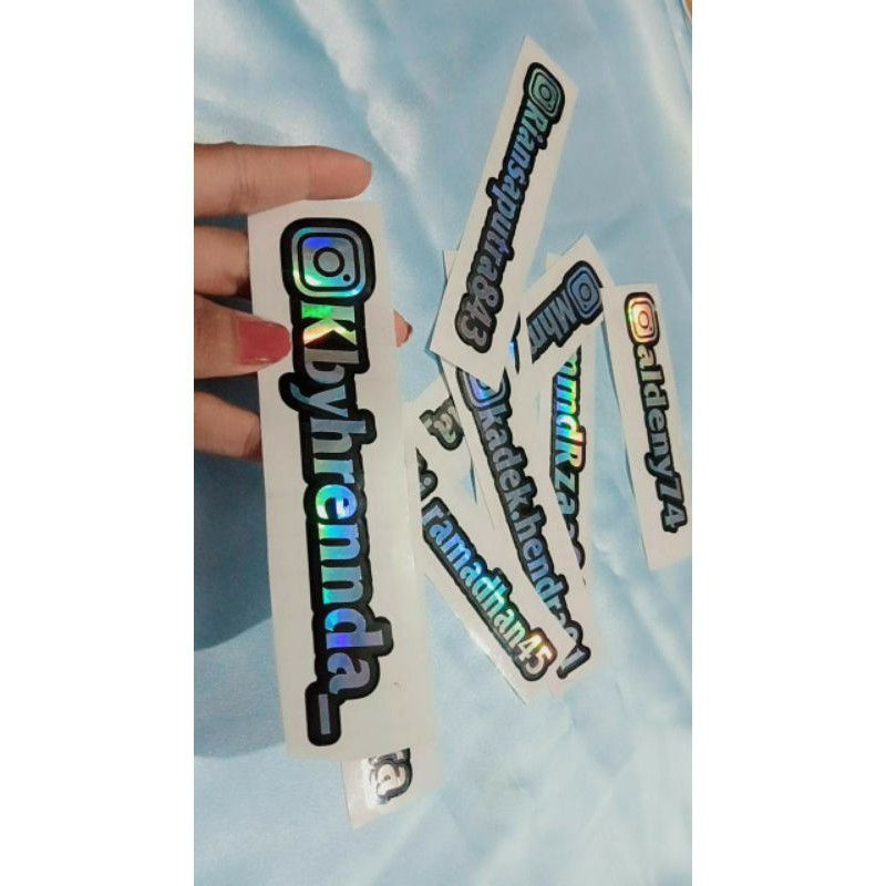 

STIKER CUSTOM NAMA IG, YOUTUBE, WA, STIKER CUTTING. STIKER HOLOGRAM IG/FB/YOUTUBE/TWITTER/NAMA, MURAH. TERBARU. KEKINIAN. VIRAL. TERLARIS. termurah