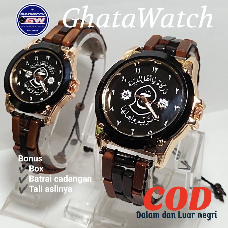 Original Jam tangan couple tali kayu kaokah [TJ.FR] gratis pasang nama Premium Kekinian
