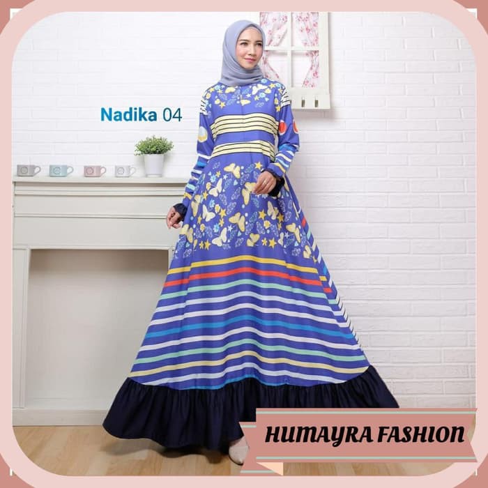 MUSLIMAH"GAMIS WANITA NADIKA MAXI DRESS JUBAH MUSLIMAH FASHION BUSANA MUSLIM"