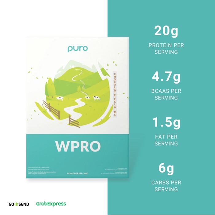 

FITNESSUPLEMEN- PURO WPRO 90 92 SUSU PROTEIN DEBM 1.2KG - CHOCO ECLAIR -SUPLEMEN-FITNES.