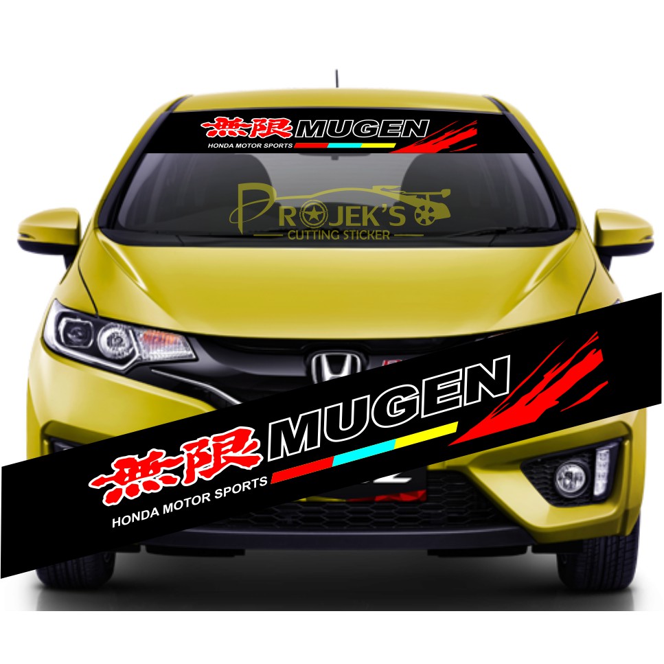 TERMURAH Cutting Sticker Mobil Stiker Kaca Depan MUGEN RACING Shopee Indonesia