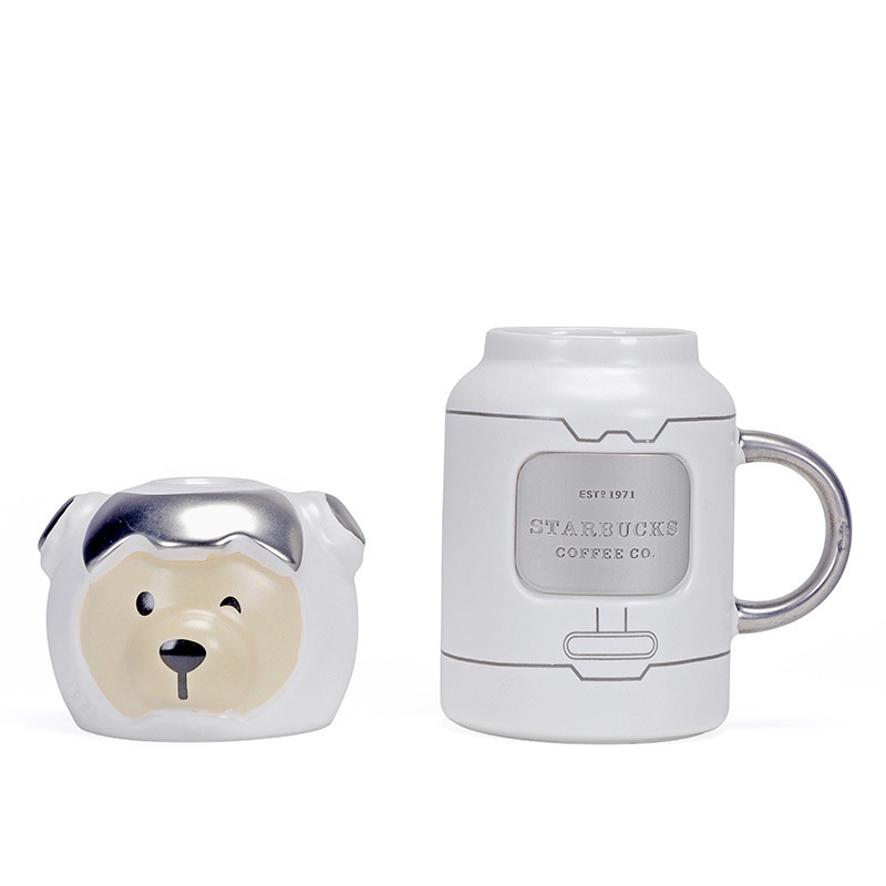 gift for kids Starbucks ceramic cup Cartoon Space bear Mug astronaut Bear cup birthday present 星巴克臻选系列限量陶瓷杯