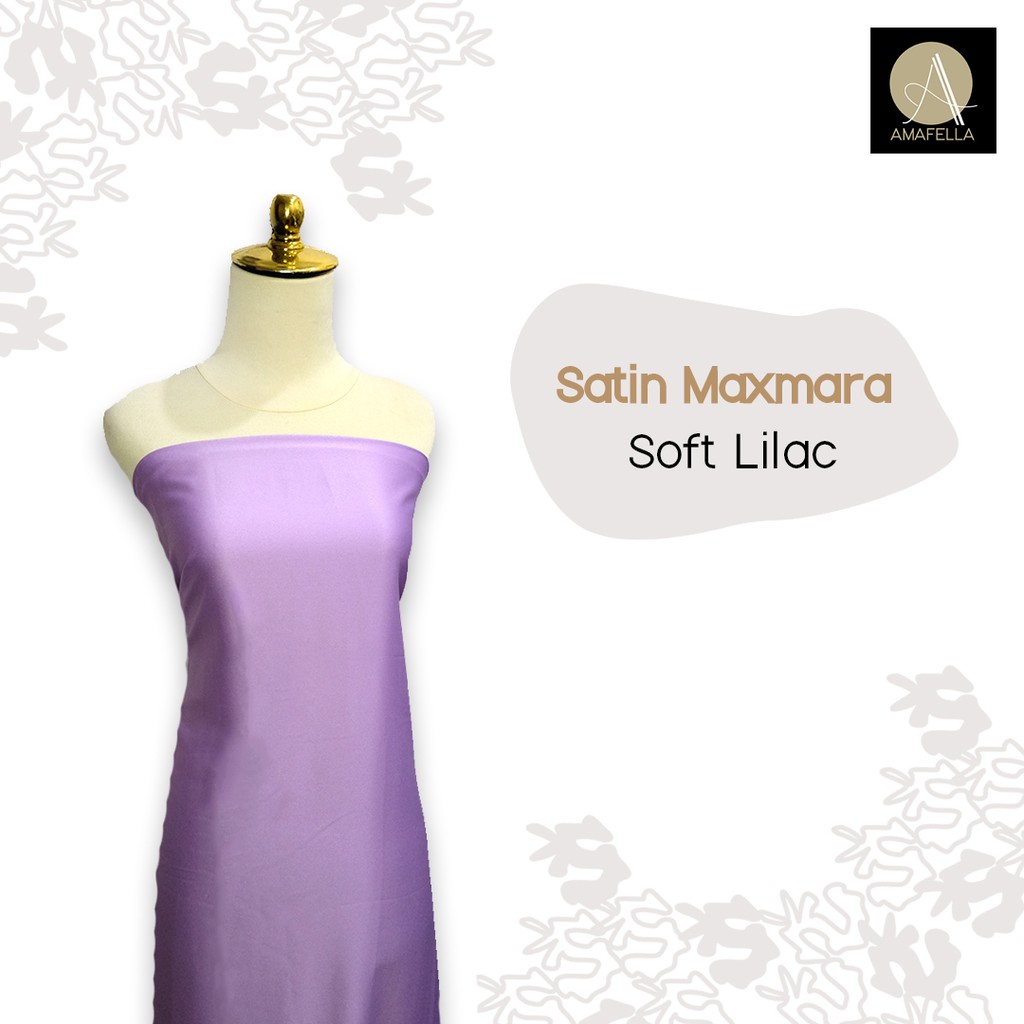 1/2 meter Kain Satin Maxmara / Sateen Velvet Premium Warna Soft Lilac