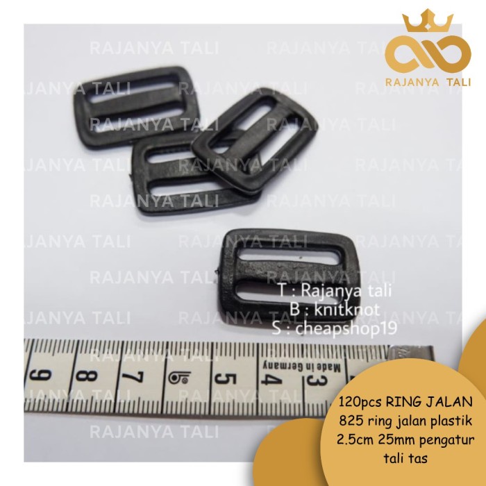120pcs RING JALAN 825 ring jalan plastik 2.5cm 25mm pengatur tali tas RJT