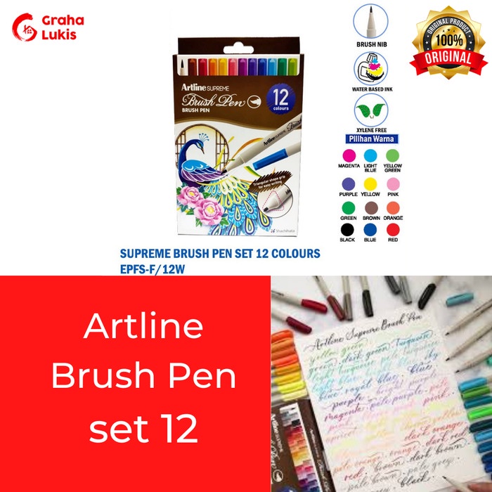

DISKON- BISA COD Artline Supreme Brush Pen Set 12