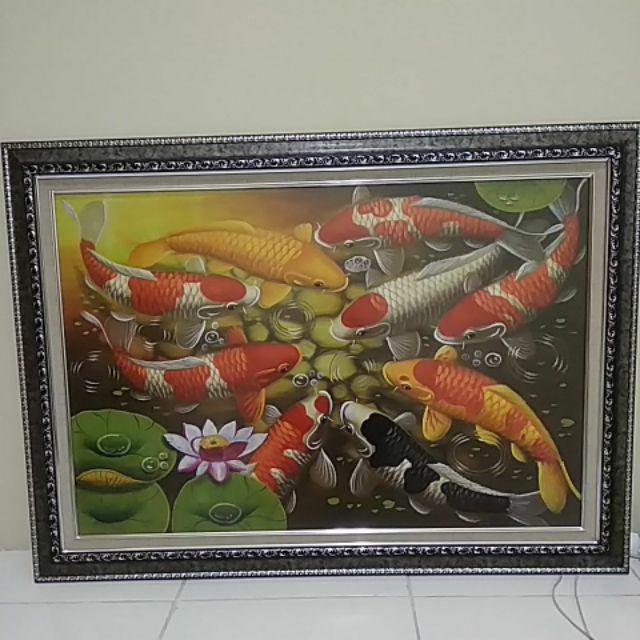 Lukisan Koi Fengshui 90 X 60 Cm