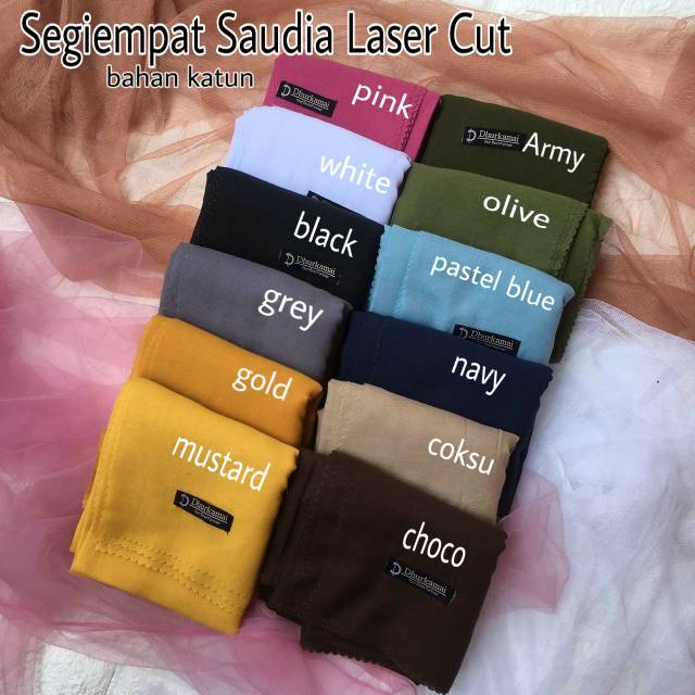 TERMURAH JILBAB LASER CUT SEGIEMPAT SAUDIA