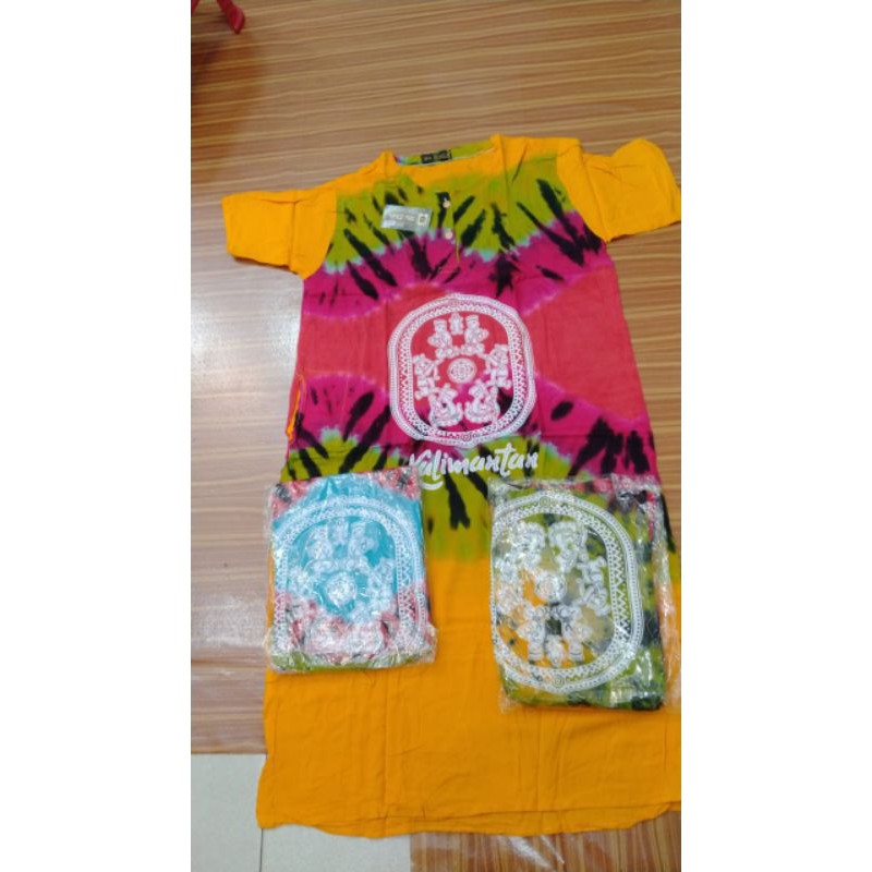 baju cewek motif dayak kalimantan