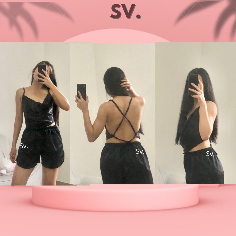 SV - Set Wanita Korean summer Satin Set / Tanktop satin set / sexy set / atasan wanita set / baju pantai set