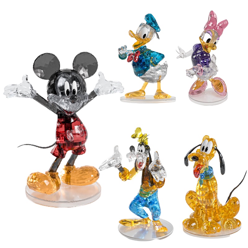 Crystal Building Disney Balok Mainan Anak Koleksi Mickey Minnie Donald Goofy