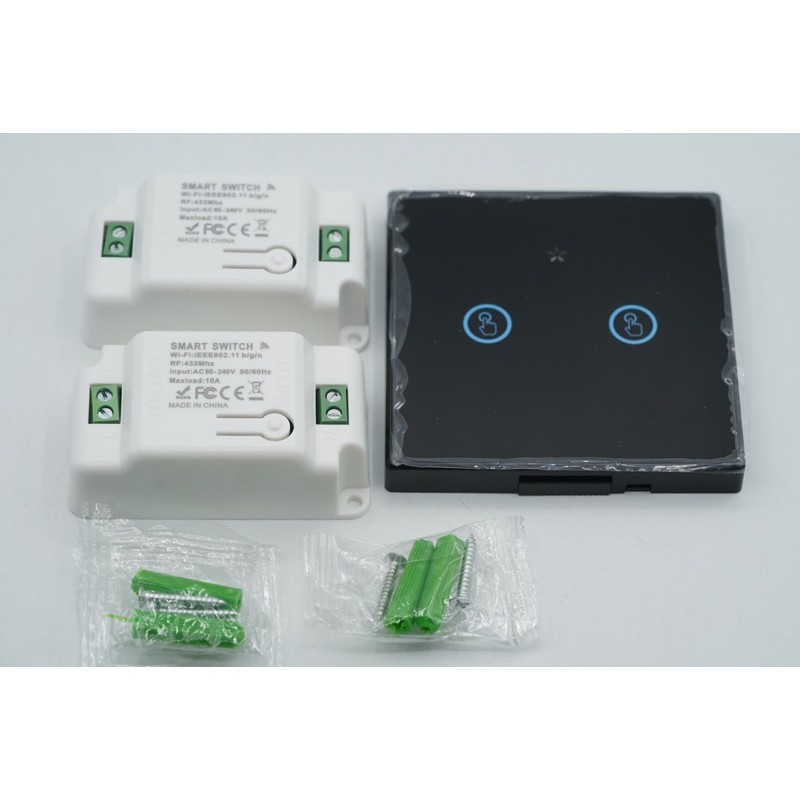 SMATRUL Saklar Wifi Remote Control 2 Smart Switch Light Google Home Amazon Alexa Glass  - 2.013.0133