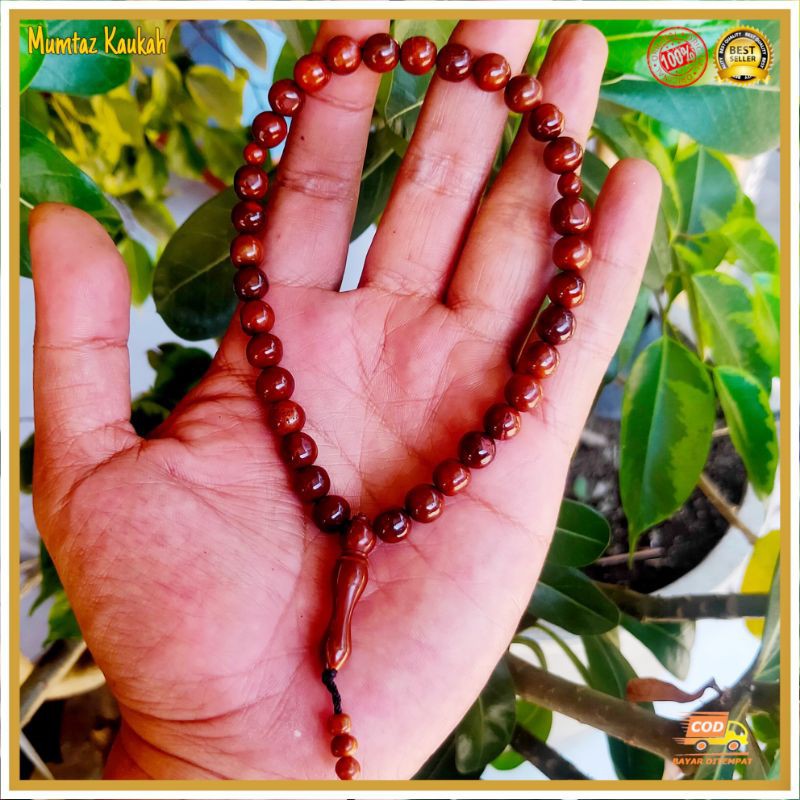 Tasbih kauka kaokah 33 bulat coklat original koka kokka kauka