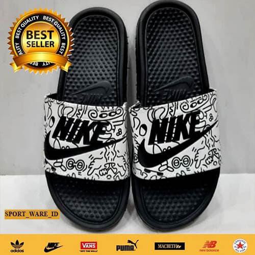 Sandal Slop Pria Nike Hitam-Karet Import - 44